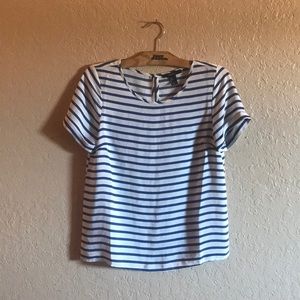 Forever 21 navy and white striped blouse
